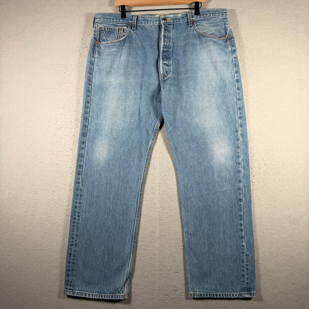 Vintage Levis 501 Original Fit Mens Straight Leg Button Fly Blue Jeans 42x32